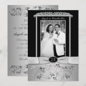 Uitnodiging voor 25-jarig huwelijksjubileum met fo (Voorkant / Achterkant)