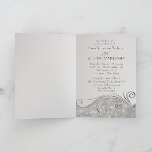Uitnodiging voor 25-jarig huwelijksjubileum met gl (Binnen)