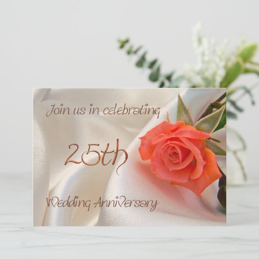 Uitnodiging voor 25-jarig huwelijksjubileumfeest (Staand voorkant)