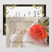 Uitnodiging voor 25-jarig huwelijksjubileumfeest (Voorkant / Achterkant)