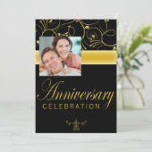 Uitnodiging voor 25-jarig jubileumfeest met foto (Staand voorkant)
