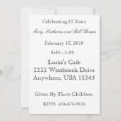 Uitnodiging voor 25-jarig jubileumfeest met foto (Achterkant)