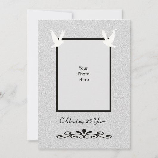 Uitnodiging voor 25-jarig zilveren huwelijksjubile (Voorkant)