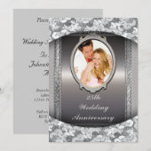 Uitnodiging voor 25-jarig zilveren huwelijksjubile (Voorkant / Achterkant)