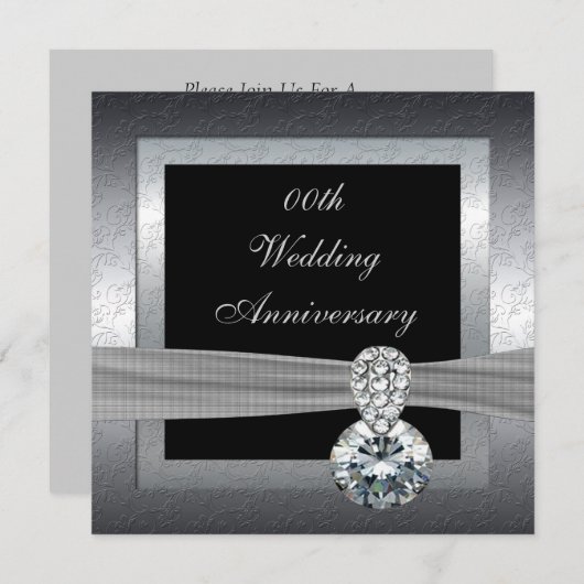 Uitnodiging voor 25-jarig zilveren huwelijksjubile (Voorkant / Achterkant)