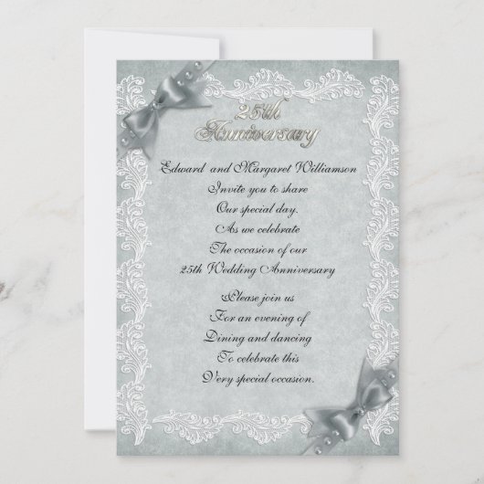 uitnodiging voor 25e trouwdag (Voorkant)