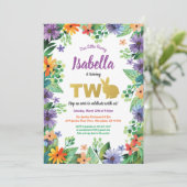 Uitnodiging voor 2de verjaardagsfeestje met Pasen (Staand voorkant)