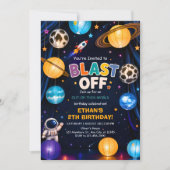 Uitnodiging voor 2e verjaardag 'Blast Off' voor jo (Voorkant)