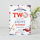 Uitnodiging voor 2e verjaardag honkbal (Staand voorkant)