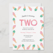 Uitnodiging voor 2e verjaardag | ijsfeest (Voorkant)