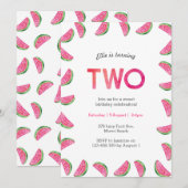 Uitnodiging voor 2e verjaardag | tropische waterme (Voorkant / Achterkant)