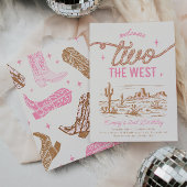 Uitnodiging voor 2e verjaardag van meisje in weste