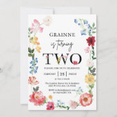 Uitnodiging voor 2e verjaardag van wilde bloem the (Voorkant)