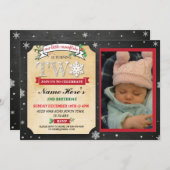 Uitnodiging voor 2e verjaardagsfeest met twee wint (Voorkant / Achterkant)