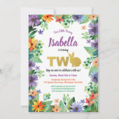 Uitnodiging voor 2e verjaardagsfeestje met Pasen (Voorkant)