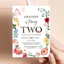 Uitnodiging voor 2e verjaardagsfeestje met wilde b