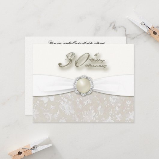 Uitnodiging voor 30-jarig huwelijksjubileum (Voorkant / Achterkant in situ)