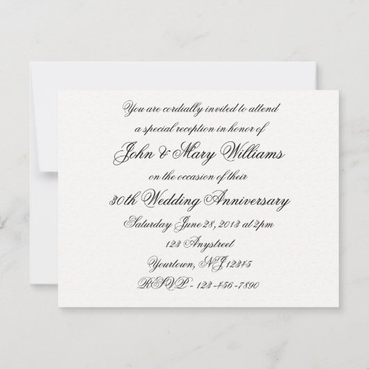 Uitnodiging voor 30-jarig huwelijksjubileum (Achterkant)