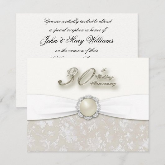Uitnodiging voor 30-jarig huwelijksjubileum (Voorkant / Achterkant)