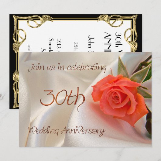 Uitnodiging voor 30-jarig huwelijksjubileumfeest (Voorkant / Achterkant)