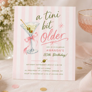 Uitnodiging voor 30e verjaardag 'A Tini Bit Older'