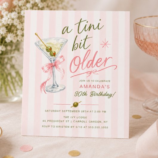 Uitnodiging voor 30e verjaardag 'A Tini Bit Older'