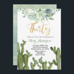 Uitnodiging voor 30e verjaardag met sappige cactus<br><div class="desc">Uitnodiging voor 30e verjaardag. Uitnodiging voor cactusfeest</div>