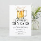 Uitnodiging voor 30e verjaardag: Proost! (Staand voorkant)