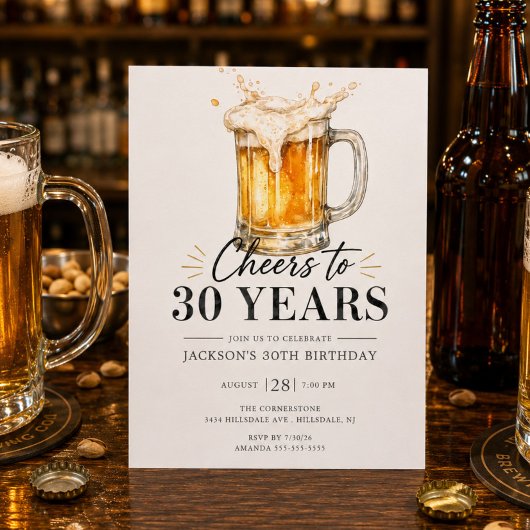 Uitnodiging voor 30e verjaardag: Proost!