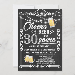 Uitnodiging voor 30e verjaardag Proost en bier