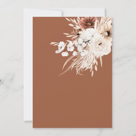 Uitnodiging voor 30e verjaardag Terracotta Boho Pa (Achterkant)