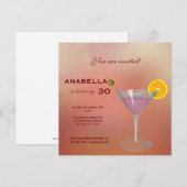 Uitnodiging voor 30e verjaardagscocktail (Voorkant / Achterkant)