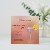 Uitnodiging voor 30e verjaardagscocktail (Staand voorkant)