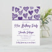 Uitnodiging voor 33e verjaardag Purple Hearts (Staand voorkant)