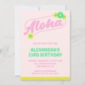 Uitnodiging voor 33e verjaardag Tropische Aloha (Voorkant)