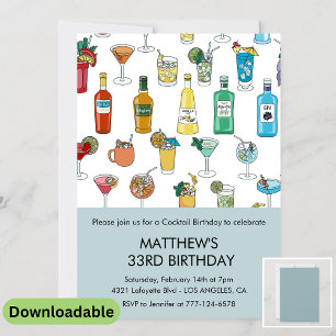 Uitnodiging voor 33ste verjaardag Cocktail Modern
