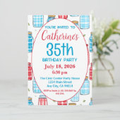 Uitnodiging voor 35e verjaardagsfeest, Mason Jar-p (Staand voorkant)