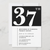 Uitnodiging voor 37e verjaardag Meisje Elegant Chi (Voorkant)