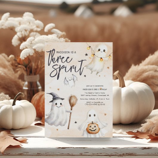 Uitnodiging voor 3 Spirit Third Birthday Party