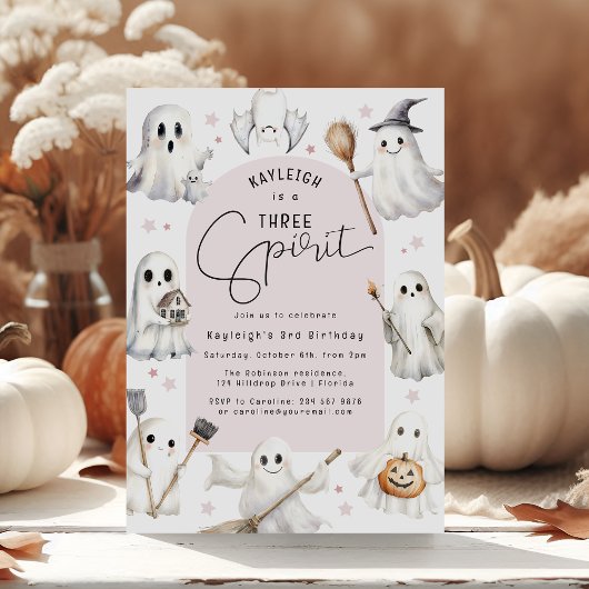 Uitnodiging voor 3 Spirit Third Birthday Party