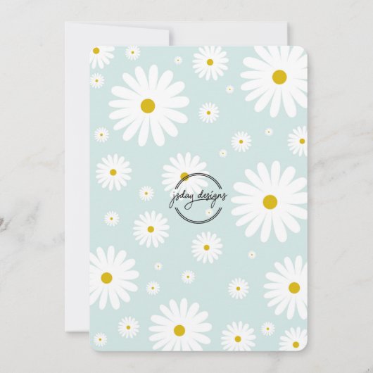 Uitnodiging voor 3e verjaardag meisje Retro Hippy  (Achterkant)