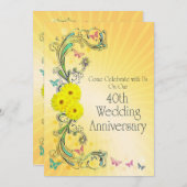 Uitnodiging voor 40-jarig huwelijksfeest (Voorkant / Achterkant)