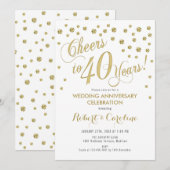 Uitnodiging voor 40-jarig huwelijksjubileum - Goud (Voorkant / Achterkant)