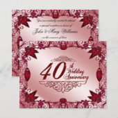 Uitnodiging voor 40-jarig huwelijksjubileum in rob (Voorkant / Achterkant)