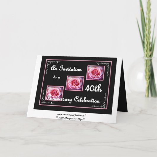 Uitnodiging voor 40-jarig huwelijksjubileum met ro (Achterkant)