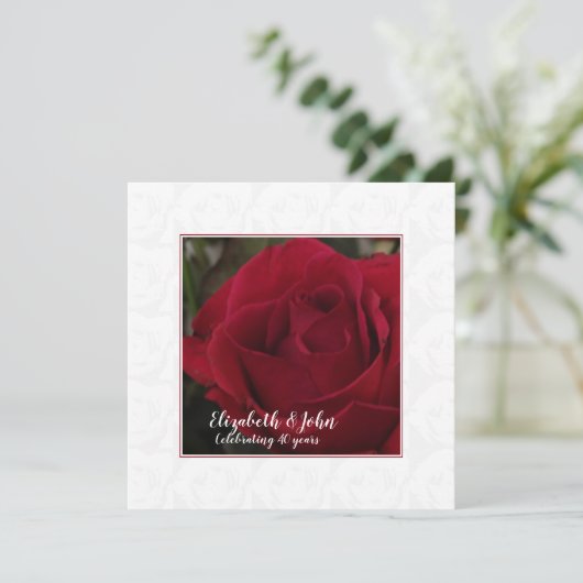 Uitnodiging voor 40-jarig huwelijksjubileum met ro (Staand voorkant)