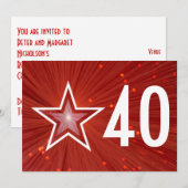 Uitnodiging voor 40-jarig jubileum van Rode Ster m (Voorkant / Achterkant)