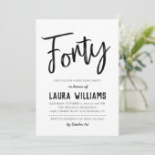 Uitnodiging voor 40e Script Word Birthday (Staand voorkant)