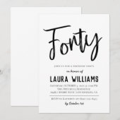 Uitnodiging voor 40e Script Word Birthday (Voorkant / Achterkant)