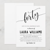 Uitnodiging voor 40e Script Word Birthday (Voorkant / Achterkant)